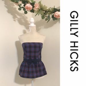 GILLY HICKS // Navy and Red Strapless Tube Top